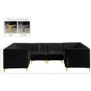 Meridian Alina Black Velvet Modular Sectional IMAGE 20