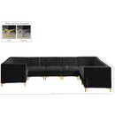 Meridian Alina Black Velvet Modular Sectional IMAGE 19
