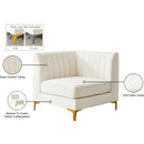 Meridian Alina Cream Velvet Corner Chair IMAGE 18
