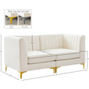Meridian Alina Cream Velvet Modular Sofa IMAGE 17