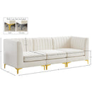 Meridian Alina Cream Velvet Modular Sofa IMAGE 17