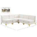Meridian Alina Cream Velvet Modular Sectional IMAGE 17