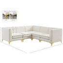 Meridian Alina Cream Velvet Modular Sectional IMAGE 17
