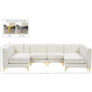 Meridian Alina Cream Velvet Modular Sectional IMAGE 14