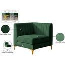Meridian Alina Green Velvet Corner Chair IMAGE 18