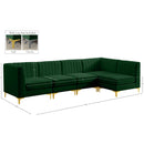 Meridian Alina Green Velvet Modular Sectional IMAGE 20