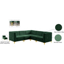 Meridian Alina Green Velvet Modular Sectional IMAGE 18