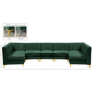 Meridian Alina Green Velvet Modular Sectional IMAGE 14