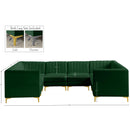 Meridian Alina Green Velvet Modular Sectional IMAGE 20