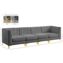 Meridian Alina Grey Velvet Modular Sofa IMAGE 17