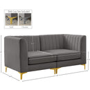 Meridian Alina Grey Velvet Modular Sofa IMAGE 17