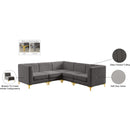 Meridian Alina Grey Velvet Modular Sectional IMAGE 18