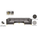 Meridian Alina Grey Velvet Modular Sectional IMAGE 15