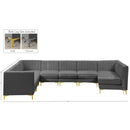 Meridian Alina Grey Velvet Modular Sectional IMAGE 18