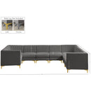 Meridian Alina Grey Velvet Modular Sectional IMAGE 19