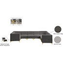 Meridian Alina Grey Velvet Modular Sectional IMAGE 20