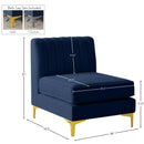 Meridian Alina Navy Velvet Armless Chair IMAGE 17