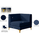 Meridian Alina Navy Velvet Corner Chair IMAGE 18