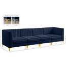 Meridian Alina Navy Velvet Modular Sofa IMAGE 17