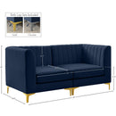 Meridian Alina Navy Velvet Modular Sofa IMAGE 17