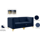 Meridian Alina Navy Velvet Modular Sofa IMAGE 18