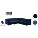 Meridian Alina Navy Velvet Modular Sectional IMAGE 18