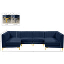Meridian Alina Navy Velvet Modular Sectional IMAGE 14