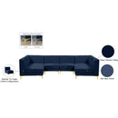 Meridian Alina Navy Velvet Modular Sectional IMAGE 15