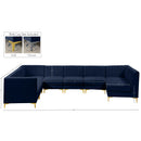 Meridian Alina Navy Velvet Modular Sectional IMAGE 18
