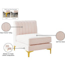 Meridian Alina Pink Velvet Armless Chair IMAGE 19