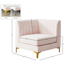 Meridian Alina Pink Velvet Corner Chair IMAGE 17