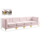 Meridian Alina Pink Velvet Modular Sofa IMAGE 17