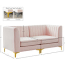 Meridian Alina Pink Velvet Modular Sofa IMAGE 17