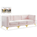 Meridian Alina Pink Velvet Modular Sofa IMAGE 17