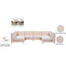 Meridian Alina Pink Velvet Modular Sectional IMAGE 15