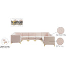 Meridian Alina Pink Velvet Modular Sectional IMAGE 20