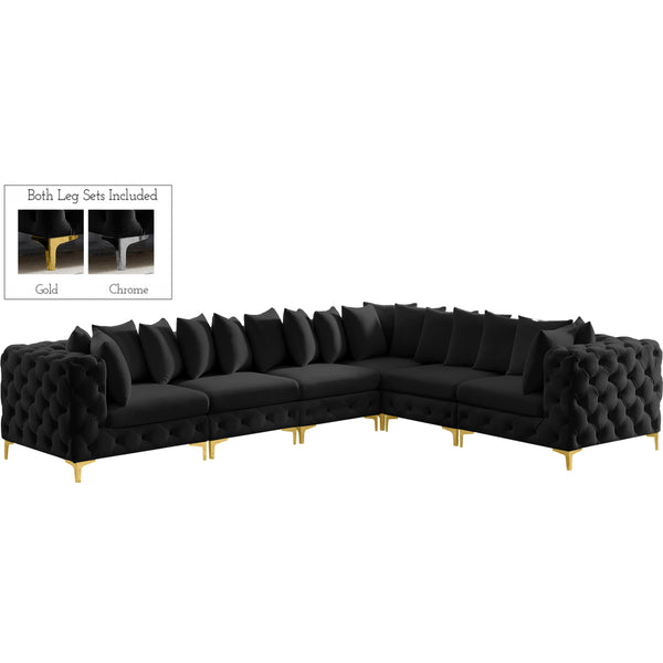Meridian Tremblay Fabric Sectional 686Black-Sec6A IMAGE 1