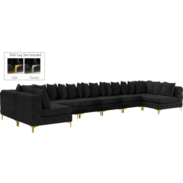 Meridian Tremblay Fabric Sectional 686Black-Sec9A IMAGE 1