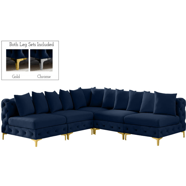 Meridian Tremblay Fabric Sectional 686Navy-Sec5B IMAGE 1
