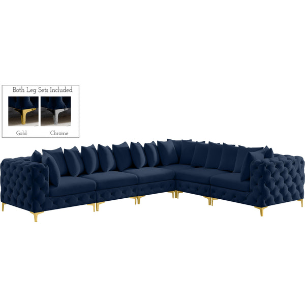 Meridian Tremblay Fabric Sectional 686Navy-Sec6A IMAGE 1