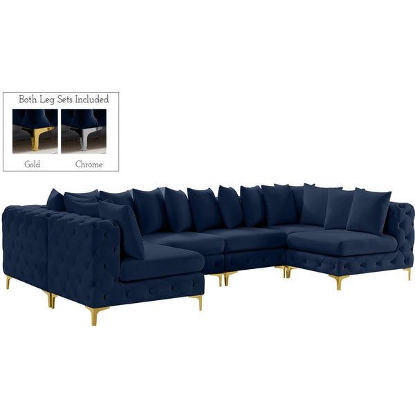 Meridian Tremblay Fabric Sectional 686Navy-Sec6B IMAGE 1