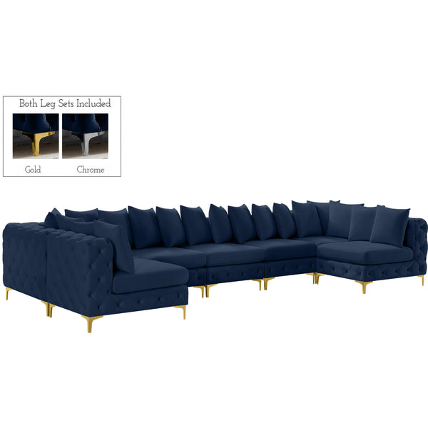 Meridian Tremblay Fabric Sectional 686Navy-Sec7A IMAGE 1