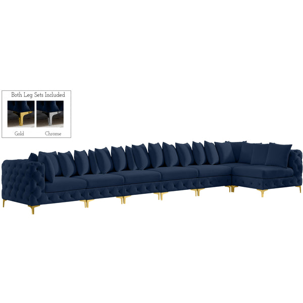 Meridian Tremblay Fabric Sectional 686Navy-Sec7B IMAGE 1