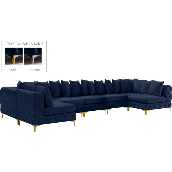 Meridian Tremblay Fabric Sectional 686Navy-Sec7C IMAGE 1