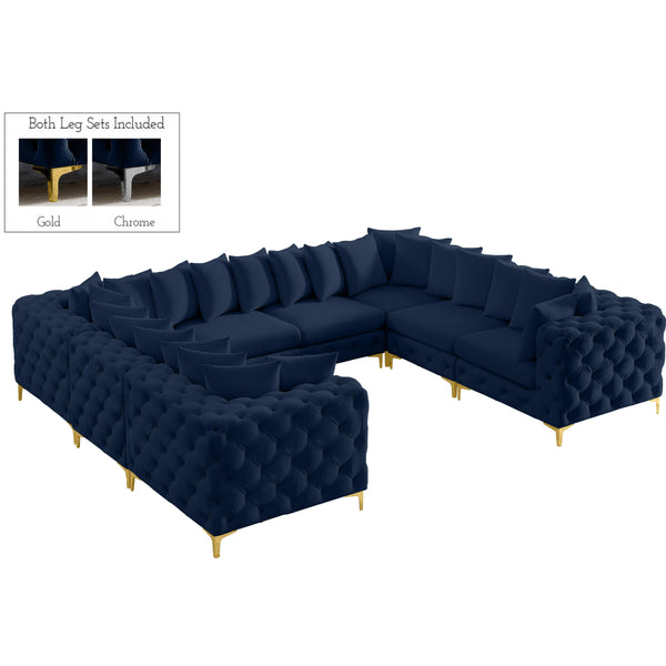 Meridian Tremblay Fabric Sectional 686Navy-Sec8A IMAGE 1