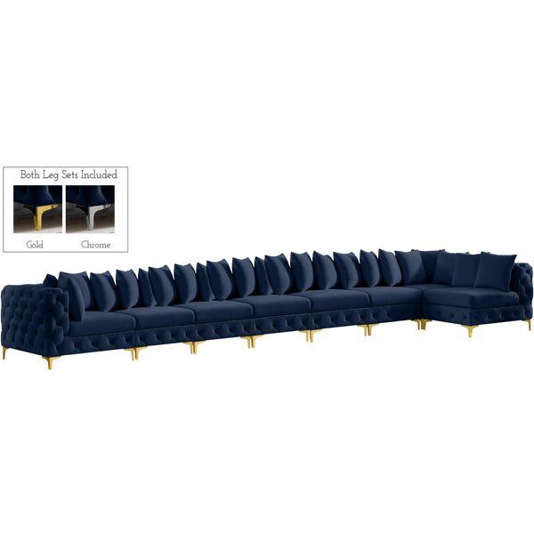 Meridian Tremblay Fabric Sectional 686Navy-Sec8B IMAGE 1
