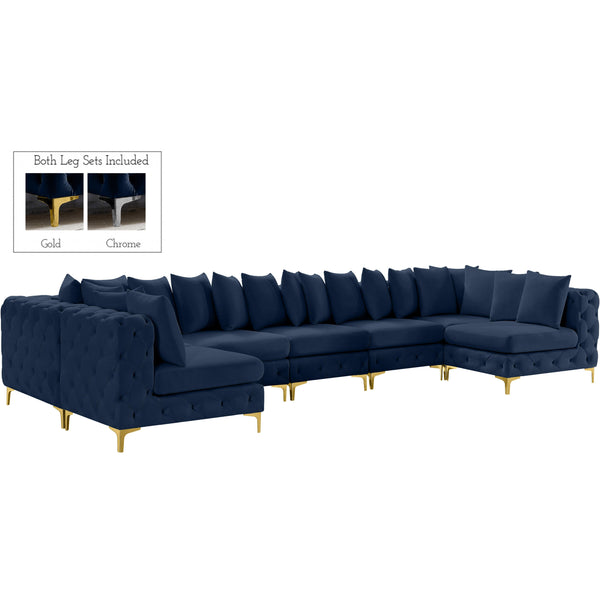 Meridian Tremblay Fabric Sectional 686Navy-Sec8C IMAGE 1