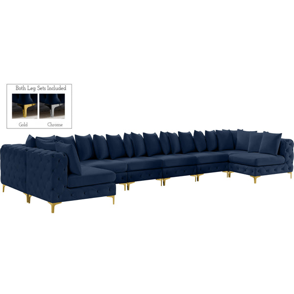 Meridian Tremblay Fabric Sectional 686Navy-Sec9A IMAGE 1