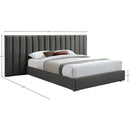 Meridian Pablo Grey Velvet Queen Bed IMAGE 10
