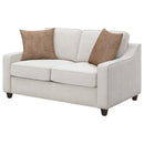 Coaster Furniture Christine 552062 Upholstered Sloped Arm Loveseat - Beige IMAGE 3